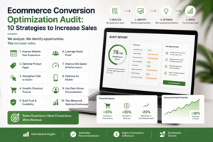generate image: Ecommerce Conversion Optimization Audit: 10 Strategies to Increase Sales